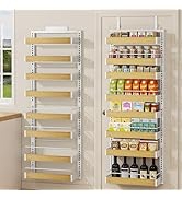 POKIPO 8 Tier Over The Door Pantry Organizer, 2 IN 1 Wall Mount or Hanging Spice Rack Seasoning S...