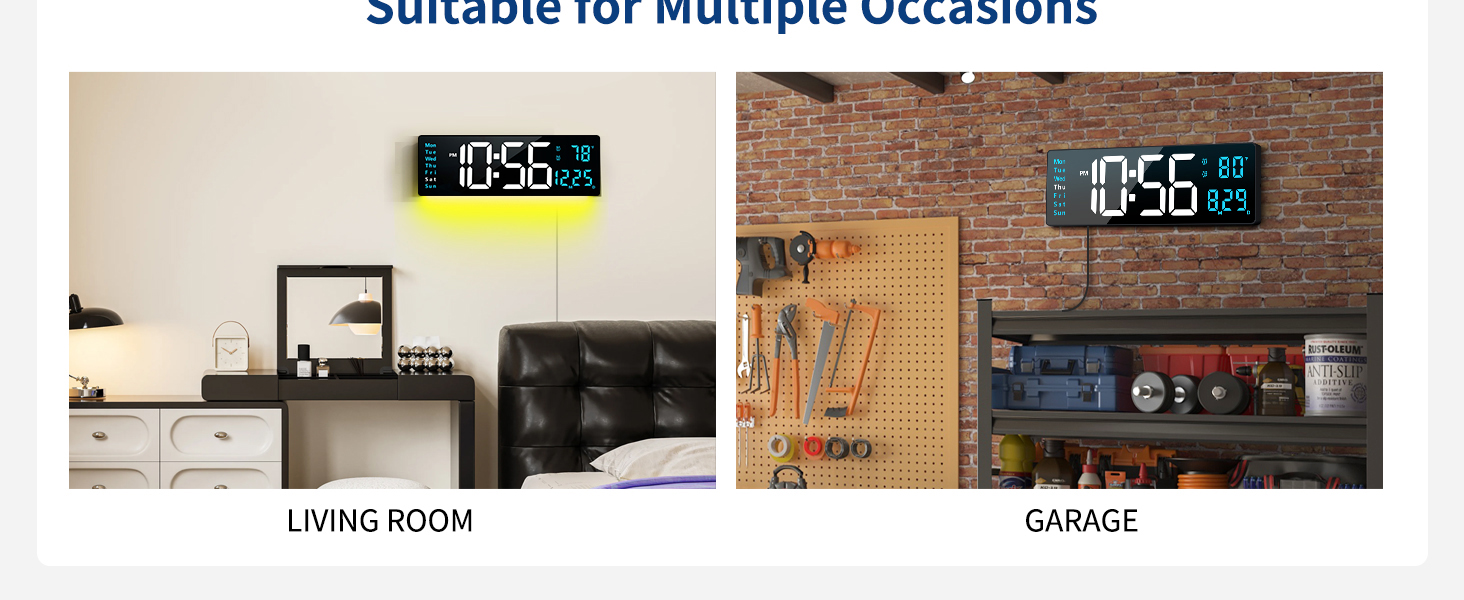 large digital wall clock