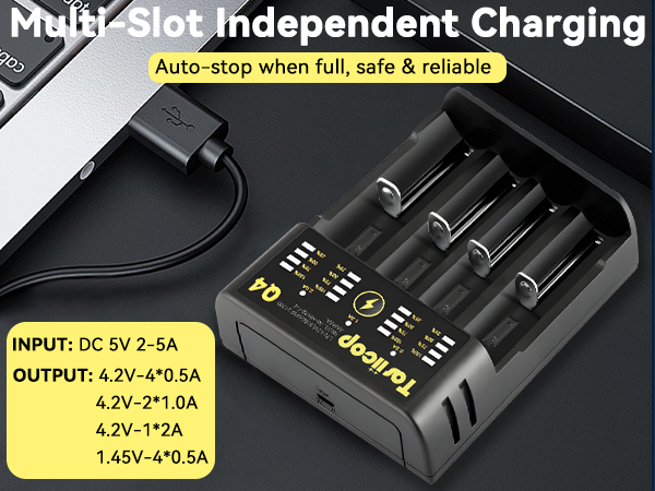 Q4 18650 4-Bay Battery charger 600(05)