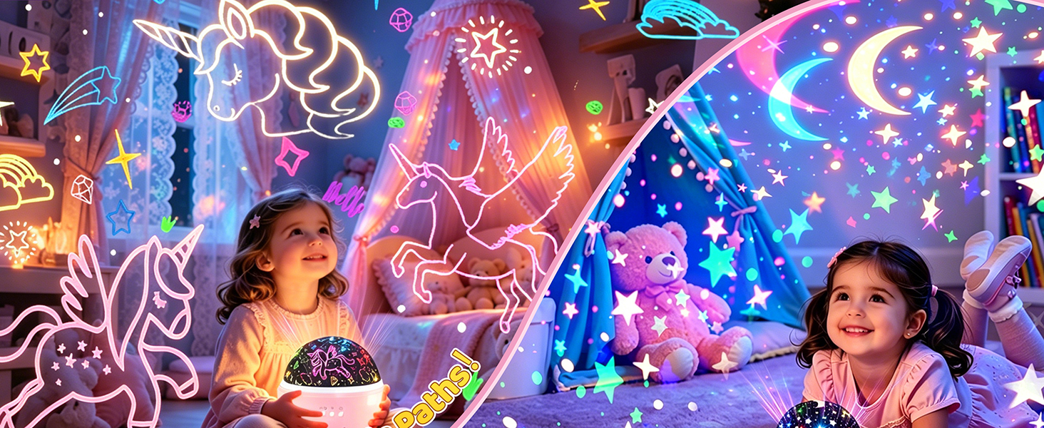 Adorable Unicorn Girl Night Light with Gentle Glow for Kids