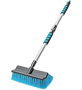 DSV Standard Car Wash Brush with 50'' Long Handle, Car Cleaning Brush with Hose Attachment, Car B...
