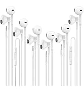 6 Pack Earbuds Headphones Wired with Heavy Bass Stereo Noise Blocking, Volume Control,Microphone,...