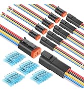 Nilight 16 AWG 4 pin DT Connectors, 6 pairs Waterproof Automotive Electrical Connector Plug and P...