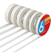 MEEDEN 6 Packs White Artist Tape, 0.5" 0.75" 1.0" x 60 Yard, Multi-Sized Masking Art Tape, Acid-F...