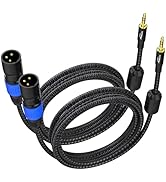 AuxLink XLR to 3.5mm Cable 6ft 2 Pack, 1/8 inch to XLR Male Unbalanced Cable, TRS to XLR Cable Go...