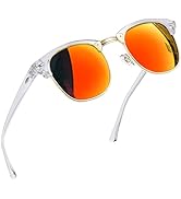 Joopin Vintage Semi Rimless Sunglasses Half Frame Sun Glasses Polarized UV Protection Browline Sh...