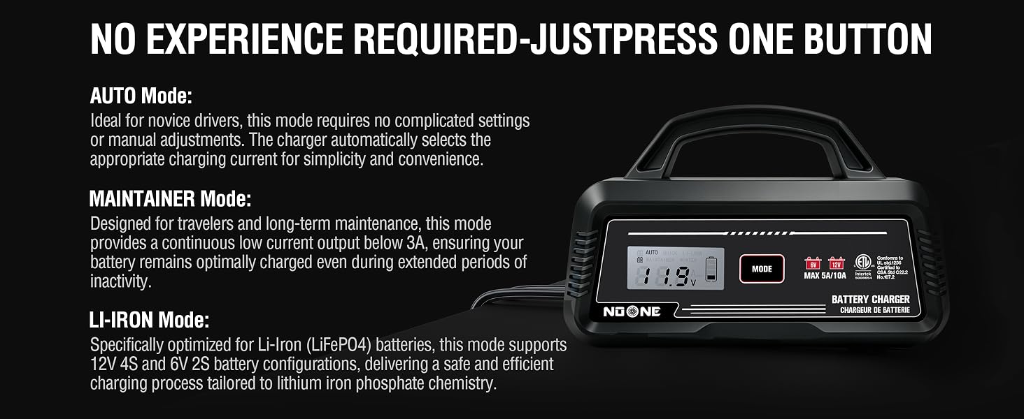 5A/10A Smart Battery Charger and Maintainer