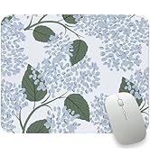 Light Blue Mouse Pad, Blue Hydrangea Mousepad Mat Small, Cute Flroal Mouse Pad for Desks, Hydrang...