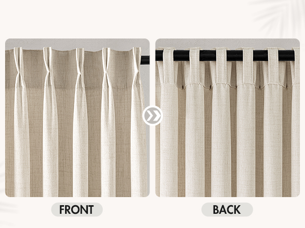 pleated curtains 4 panels
