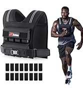 ZELUS Weighted Vest Men, 23/36/45 lb. Weight Vest with 10/16/20 Adjustable Iron Weights for Muscl...