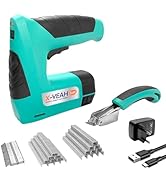 2-in-1 Electric Staple/Nail Gun Battery Powered, 3.6V Cordless Stapler with USB Charger &amp; 2500pcs...