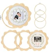 4 Sets Wood Embroidery Hoop Frame 8 Inch Embroidery Display Frame Large Round Wooden Embroidery F...