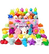 JOYIN Easter Mochi Squishy Toys Set, Random 25 Pack Mini Squishy Mochi, Party Favors for Kids, Ka...