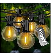 DAYBETTER Outdoor String Lights Waterproof, G40 Globe LED Patio Luces with 50 Edison Vintage Bulb...