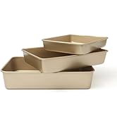 Martha Stewart Gallen 3-Piece Baking Pan Set – 13", 15", 17" Baking Pans, Ceramic Nonstick, PFA-F...
