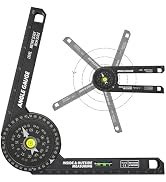 Miter Saw Protractor, 7 Inch Protractor with Level, High Precision Laser Marking, 360° Miter Angl...