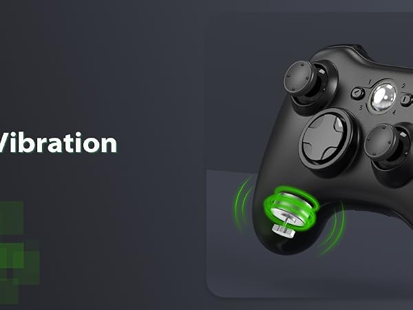 Dual motor vibration feedback wired controller for Xbox 360, immersive gaming tactile feel