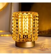 Battery Operated Lamp with Timer, Mini Crystal Table Lamps for Home Decor, Small Cordless Lamp fo...