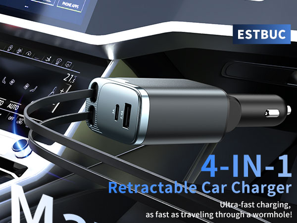 4-IN-1 Retractable Car charger