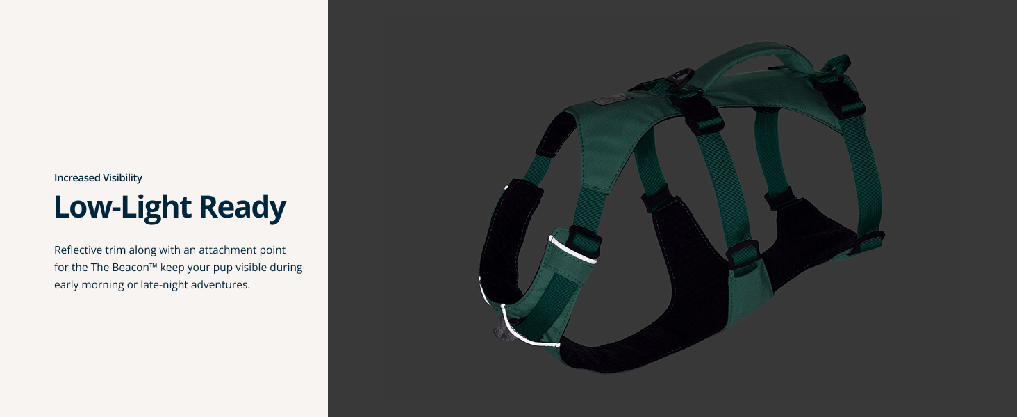 Big dog harness with no-pull front clip and durable lift assist handle.