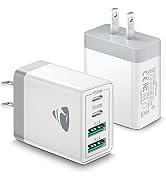 [2-Pack] USB C Wall Charger, Aiminu 40W 4-Port Fast USB C Charger Block Dual Port PD Power Adapte...