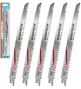 KEENTECH 9 Inch Cr-V Sawzall Blade 5 TPI for Wood and Plastic Cutting, Tree Pruning, Compatible w...