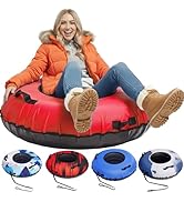 ZEALFEEL Snow Tube, 45''/48'' Rubber Snow Tubes with Commercial Grade Canvas Cover for Kids &amp; Adu...