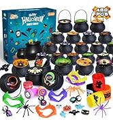SpringFlower 480 PCS Halloween Party Favors Bulk For Kids, 60 Pack Prefilled Witch Cauldrons Witc...