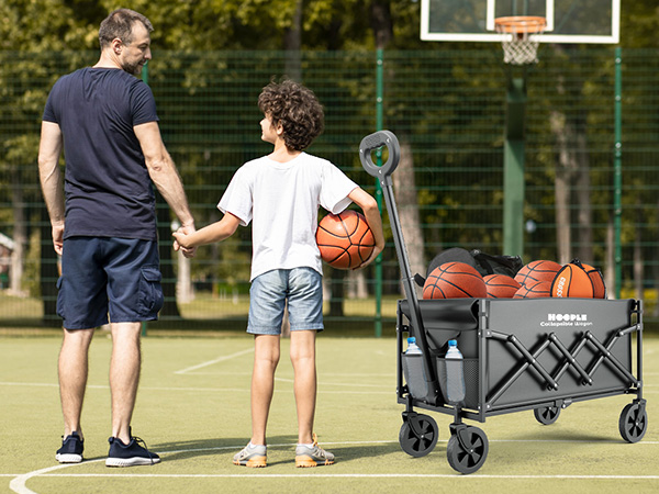 Collapsible Wagon - Wagon Cart with Wheels Foldable, Collapsible Folding Beach Wagon