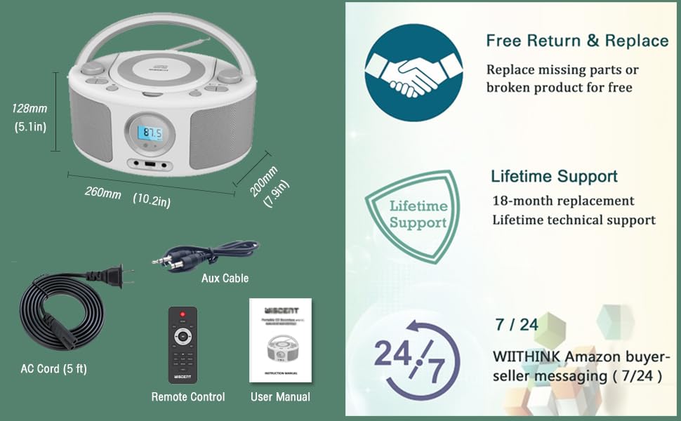 cd players with remote control for home with radio fm bluetooth kids boombox