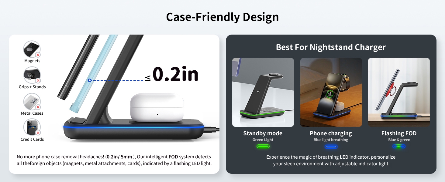 Wireless Charger for Samsung&amp;amp;Android: JoyGeek 3 in 1 Charging Station for Galaxy Watch