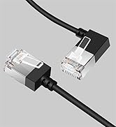 Dutevolns Slim Cat 6 Ethernet Cable 90° Left Angled 3.3 Feet, Ultra Thin & Flexible Rj45 LAN Cord...