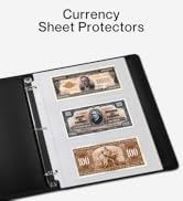Dunwell Binder Currency Sleeves for Collectors - (50 Pack), Acid-Free 3-Pocket Clear Plastic Refi...