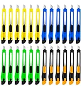 TIFICAL Box Cutter - 24 Pack Utility Knife - Sharp Razor Knife with 9mm Wide Snap-Off Blades - Li...