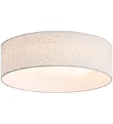 CALOKES 13" Fabric Flush Mount Ceiling Light, 24W 3000K LED Closed to Ceiling Light Fixture with ...