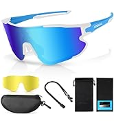 Odoland Polarized Cycling Glasses, Sports Sunglasses with Interchangeable Lense, UV 400 Protectio...