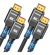 Highwings 8K HDMI Cable 2.1 2-Pack 6.6FT, Slim 48Gbps High Speed HDMI Braided Cord-4K@120Hz 144Hz...