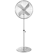 ARLIME Pedestal Fan, 16 Inch Oscillating Fan w/ 3 Speeds & Adjustable Height, 75° Oscillation & 2...