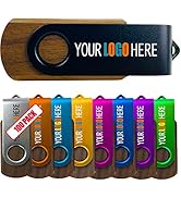 [1GB-100pcs] Custom Wooden USB Flash Drive 1GB with Frosted Metal Cover 100 Pack Bulk Wood USB Dr...