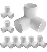 8Pack 1-1/4” PVC Fittings, 3-Way Elbow Fittings for Heavy Duty Furniture, Grade SCH40 3-Way PVC-E...