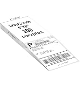 LabelCreate Fanfold 4 x 6 Direct Thermal Shipping Labels with Perforations, White 100 Labels, Per...