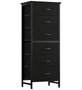 Sweetcrispy Tall Fabric Dresser for Bedroom, 6 Drawer Skinny Chest of Drawers, Narrow Storage Tow...