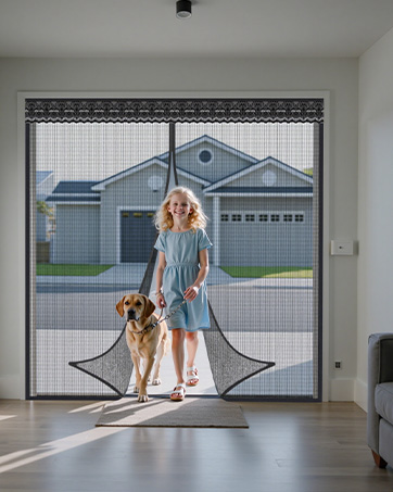 Garage Door Screen with Sliding Track