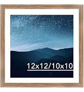 JCJMY 12x12 Picture Frame Rustic Brown with 10x10 Mat for 30 x 30cm Diamond Art Painting, Display...