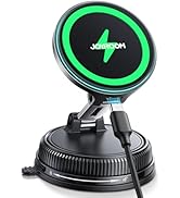 JOYROOM for iPhone Magsafe Car Mount Charger, Vacuum &amp; Gel 2-in-1 Strong Suction Magsafe Car Char...