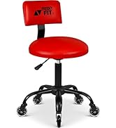 FreekyFit Rolling Shop Stool with Wheels, Mechanic Garage Stool Chair with Adjustable Height 15.5...