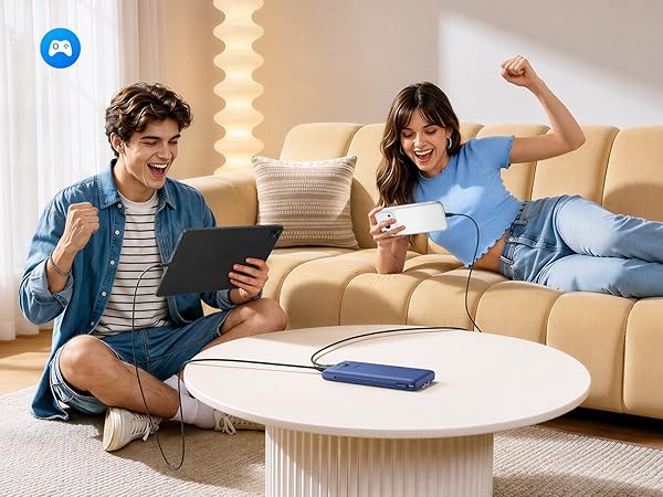 portable charger with built in cable