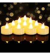 BEICHI Flameless Candles, 24Pack Tea Lights Battery Operated, Ivory Base | No Flickering Long Las...