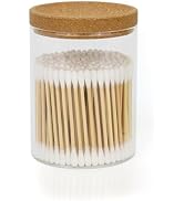 Qtip Holder Vanity Storage Canister for Cotton Ball Cotton Swab Pads Floss, 15-Ounce Clear Glass ...
