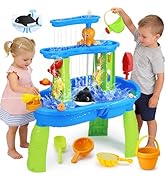 Tsomtto Kids Water Table for Toddlers 3-5 with Pump Outdoor Sand Water Sensory Play Table Toys fo...